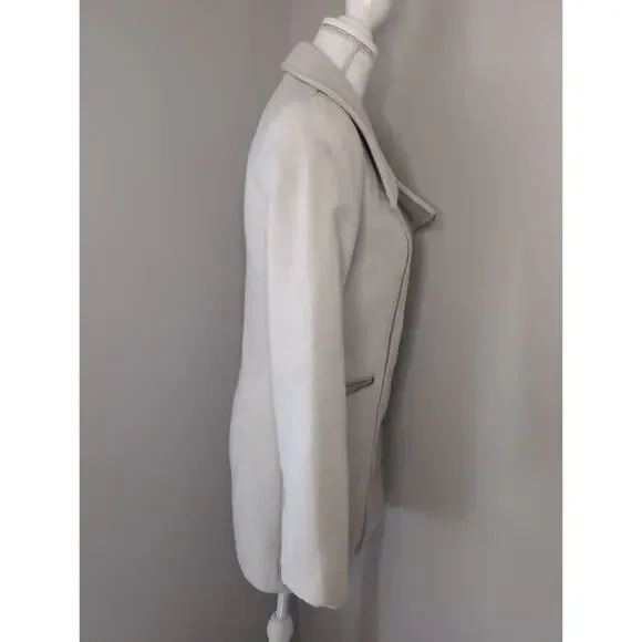 Farm Rio Brazil rare exclusive minimalist chic ivory cream zipper coat S - Picture 4 of 11